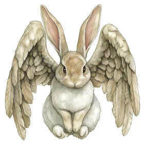 Rabbit with Wings - Angel Animal Art