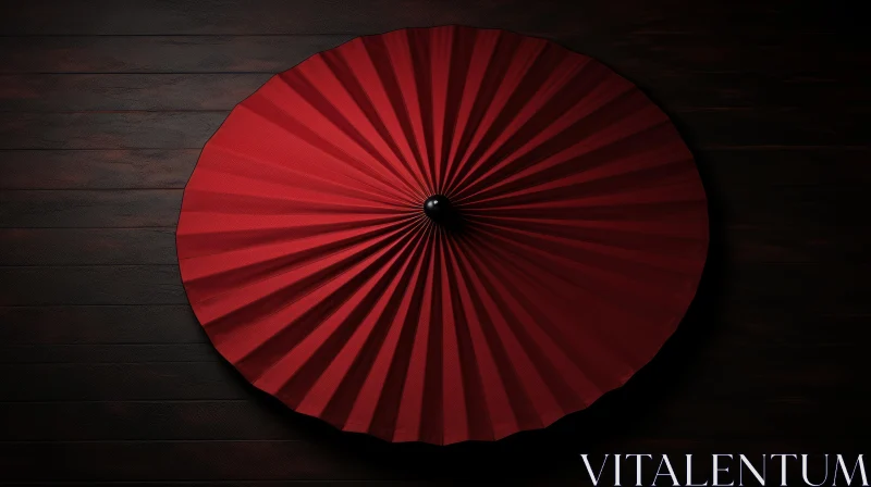 Captivating Abstract Composition: Red Circular Paper Umbrella AI Image