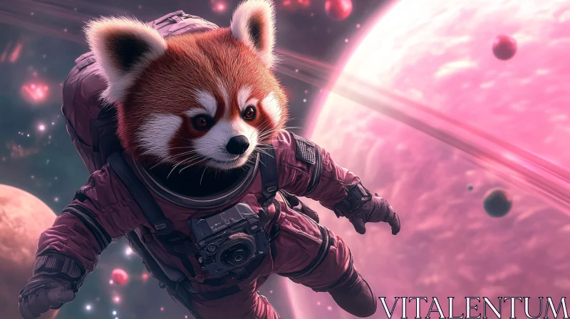 Red Panda in Space Suit - Futuristic Animal Art AI Image