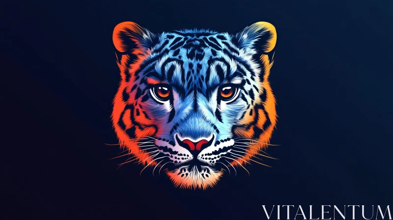 Colorful Tiger Face Art AI Image