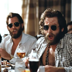 Men at Table with Sunglasses