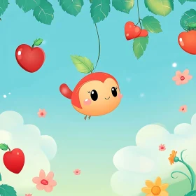 Cute Apple Character Illustration