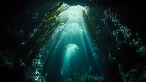 Sunlit Underwater Cave