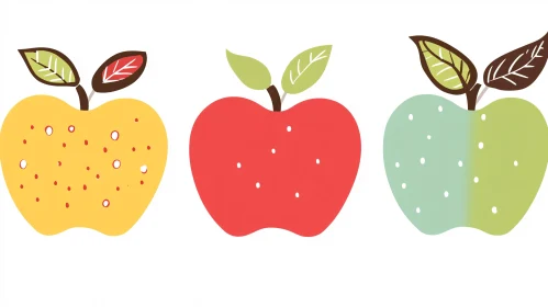 Stylized Apple Trio