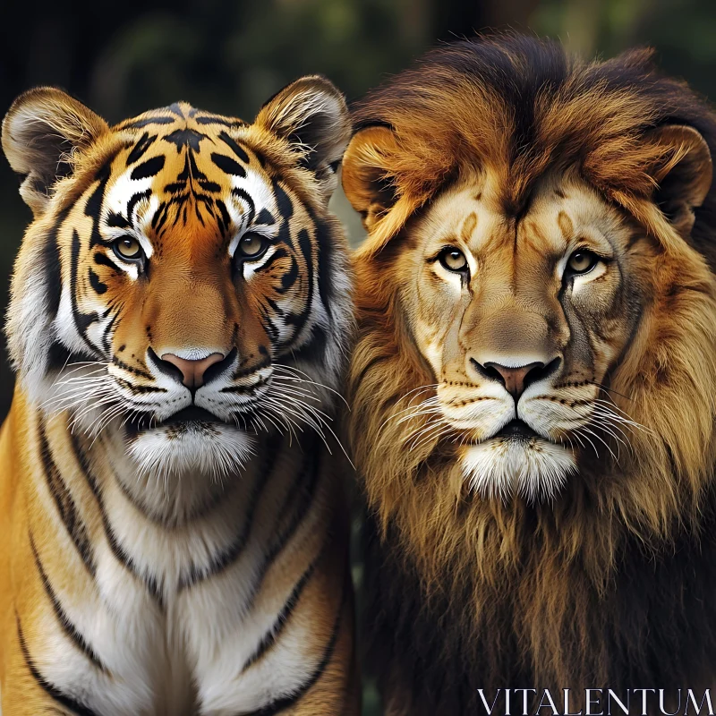 Lion and Tiger Together AI Image