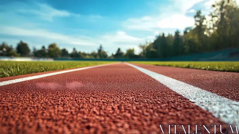 Scenic Running Track Image with Clear Blue Sky AI Image