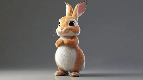 Cartoon Rabbit with Expressive Eyes