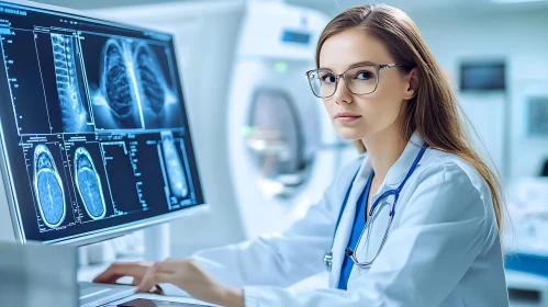 Medical Professional Examining X-rays