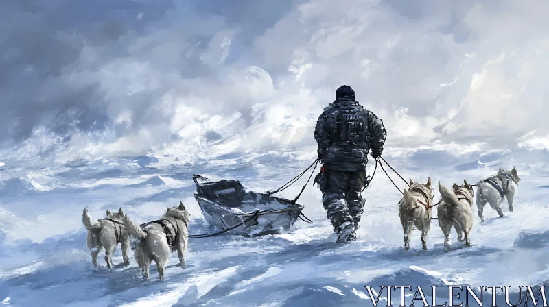 AI ART Dog Sledding Adventure in the Arctic