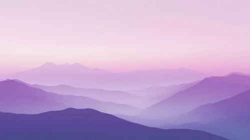 Violet Hues on Mountain Landscape