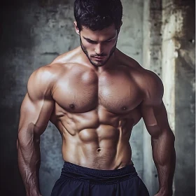 Male Bodybuilder in Contemplation