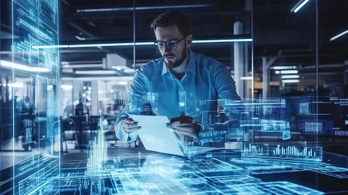 Man Analyzing Digital Data