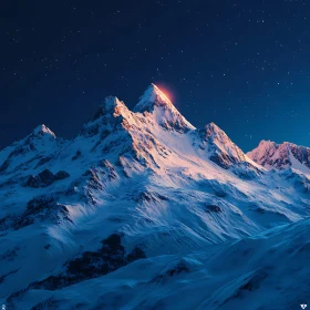 Mountains Under Night Sky