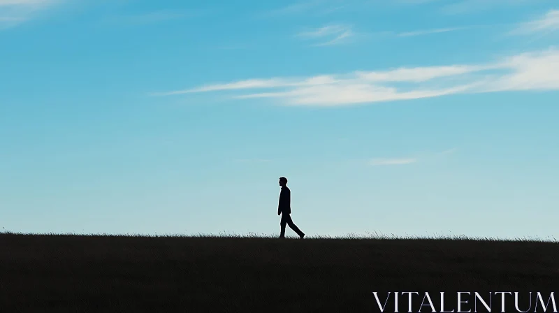 Man Walking in a Field AI Image