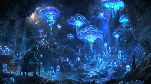 Mystical Glowing Mushroom Cave