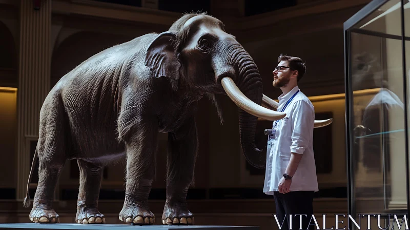 AI ART Museum Exhibit: Elephant and Observer