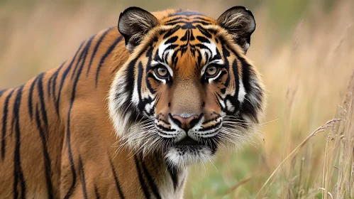 Tiger Face Close-Up: Intense Gaze