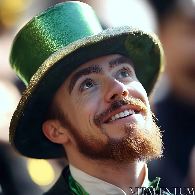 Man Portrait in Leprechaun Costume AI Image