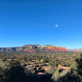 Scenic Mountain Landscape with Moon