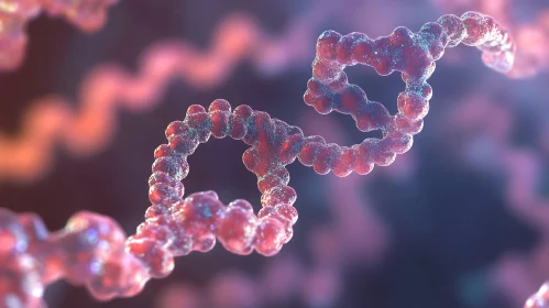 Molecular Strand in Pink and Purple