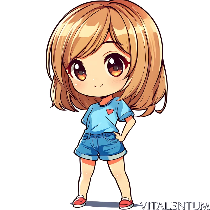 Cute Anime Chibi Girl AI Image