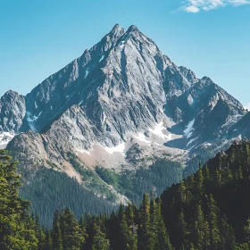 Scenic Mountain View with Forest and Sky