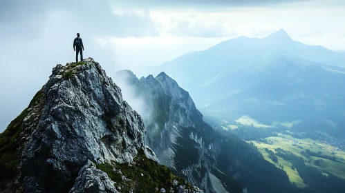 Hiker on Mountain Top