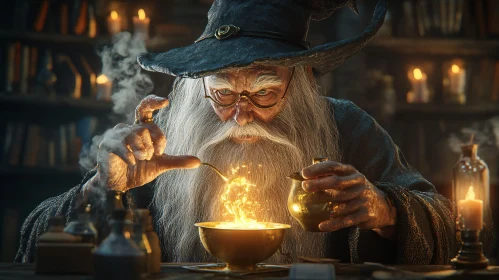 Enchanting Wizardry: A Potion Brewing Scene