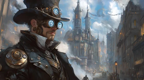 Man in Steampunk Outfit