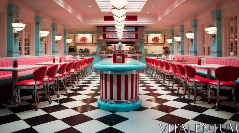 Eclectic and Playful Vintage Diner Interior Design AI Image