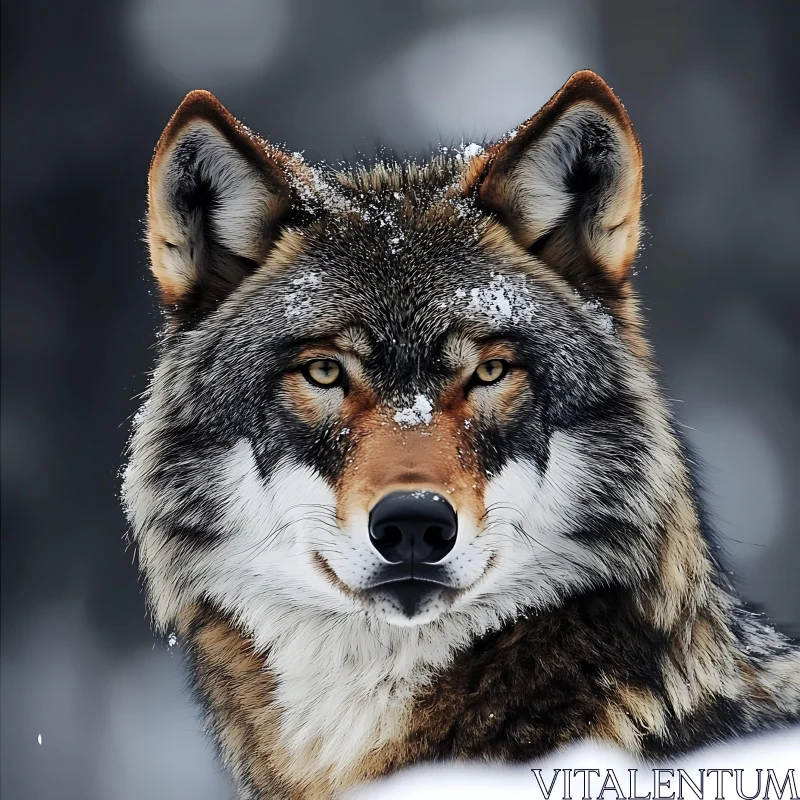 Winter Wolf Close-Up AI Image