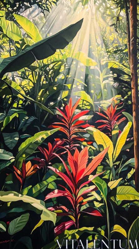 AI ART Radiant Sunlight in Dense Jungle