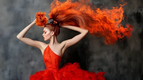 Lady with Fiery Hair