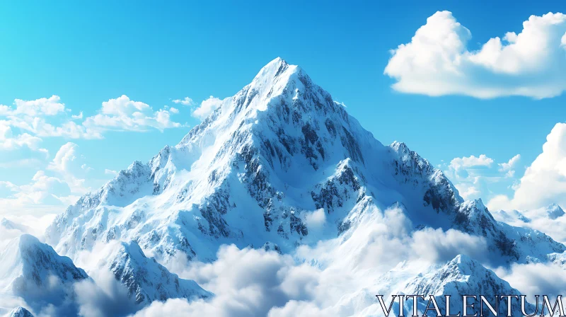 Majestic Mountain View with Cloudscape AI Image