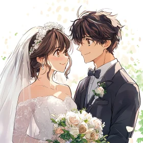 Bridal Anime Romance: A Wedding Portrait