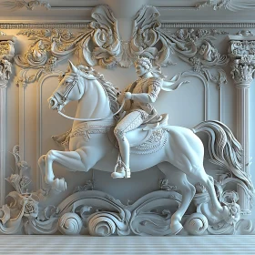 Classical Relief with Rider and Horse