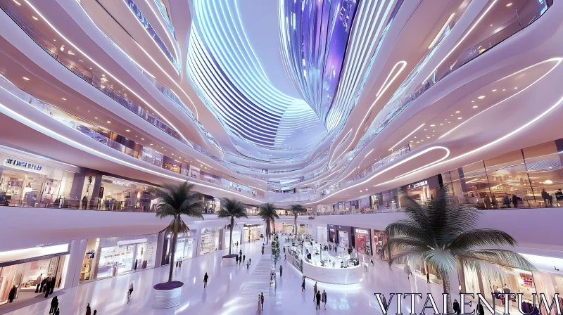 Contemporary Shopping Center Design AI Image