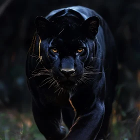 Panther in Shadows - Wildlife Image