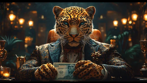 Dapper Leopard with Currency