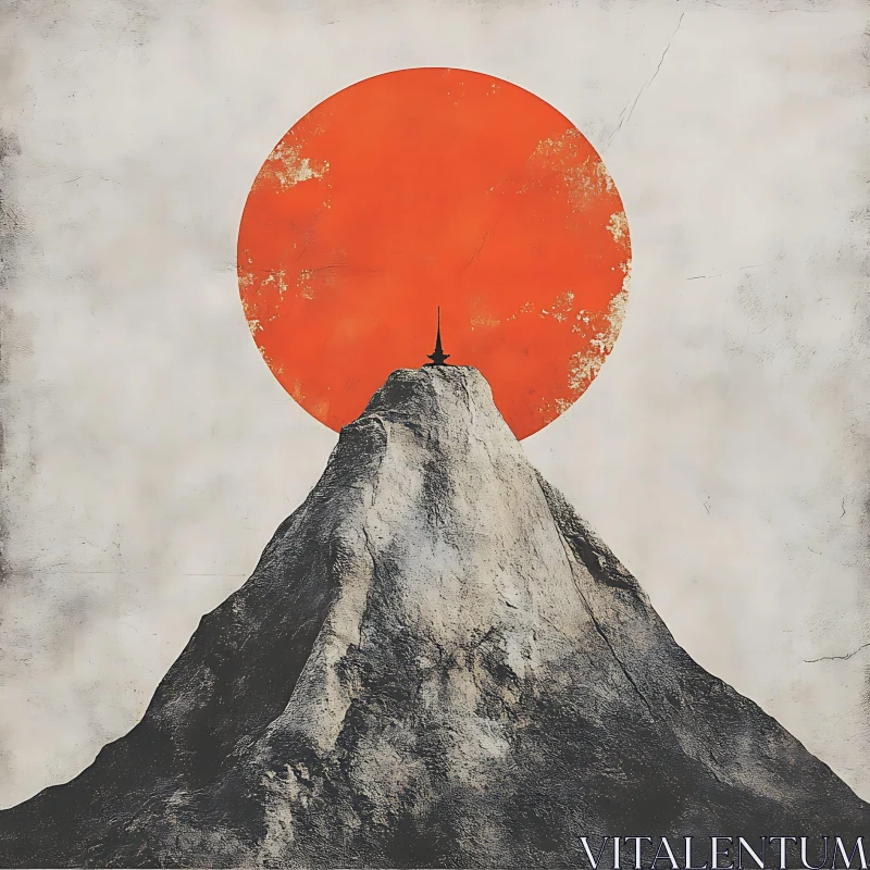 AI ART Zen Mountain Sunset