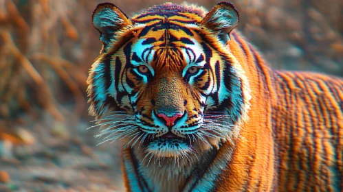 Intense Gaze of a Tiger in the Wild