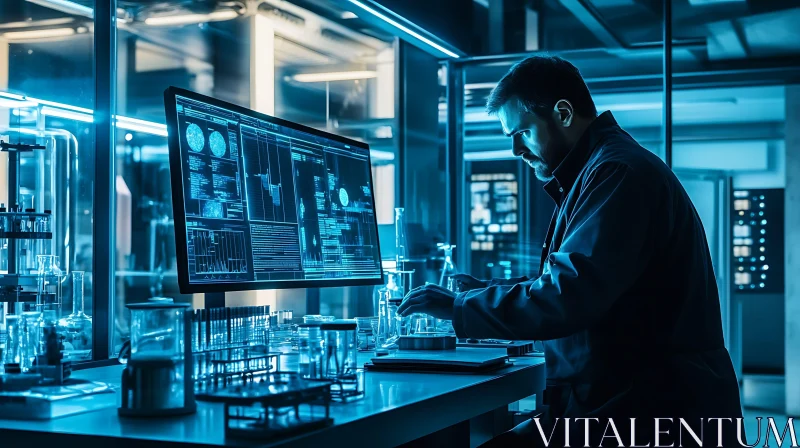 Man Working in Science Laboratory AI Image