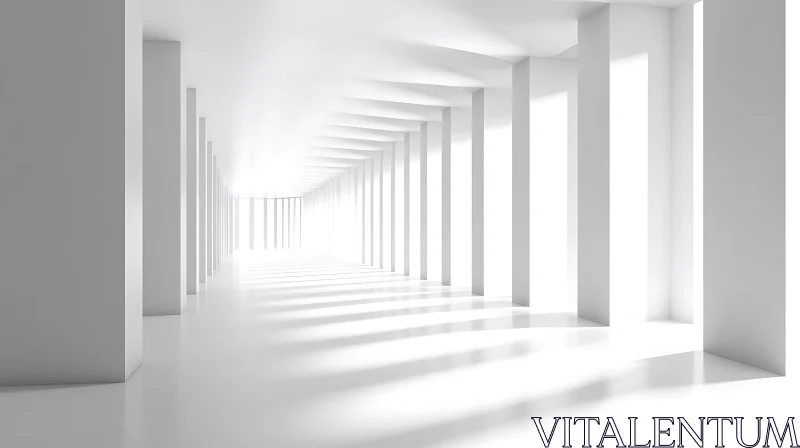 Symmetrical Architectural Corridor Design AI Image