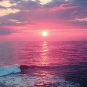 Ocean Sunset with Pink Sky