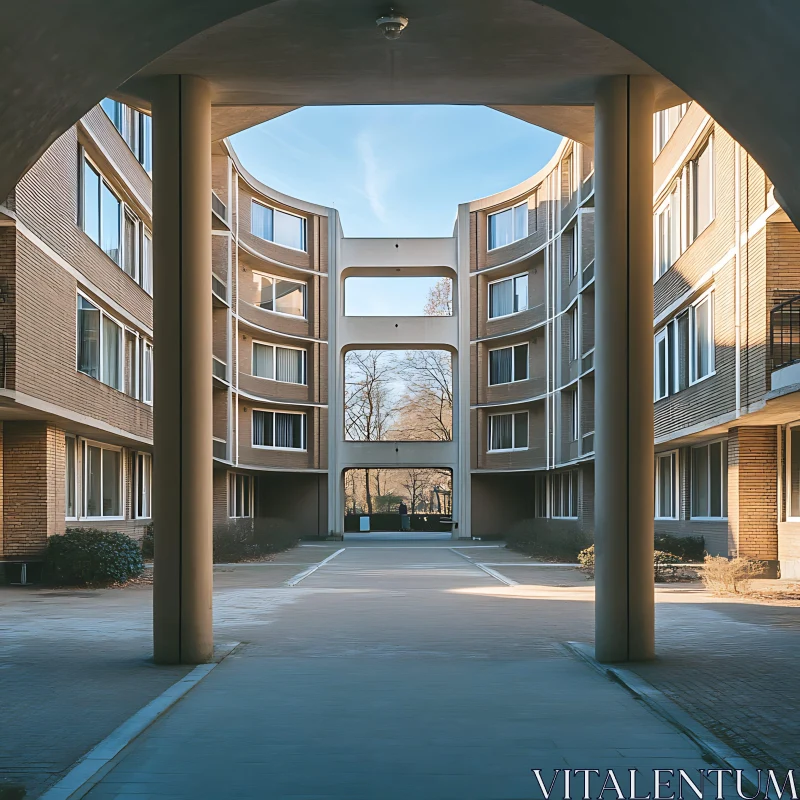 Modern Apartment Buildings with Curved Facades AI Image