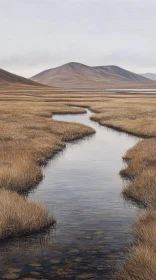 Tranquil Stream in Mountain Landscape