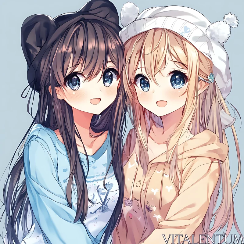 AI ART Anime Girls in Cozy Outfits