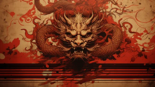 Chinese Dragon in Comic Book Art Style