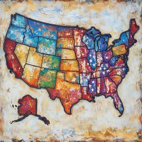 Patriotic American States Artwork