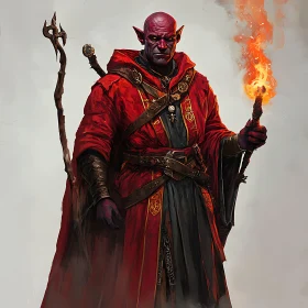 Red Wizard with Staff